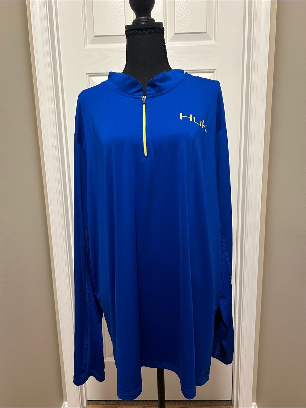Huk Royal Blue Hooded Quarter-Zip Fishing Pullover